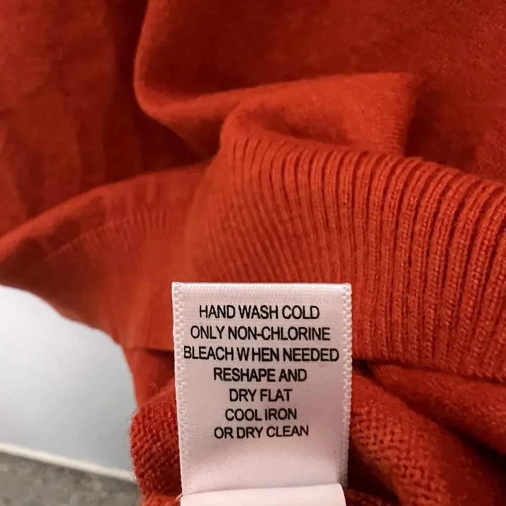 Banana Republic Men's Merino Wool V Neck Sweater Orange Sz L